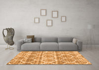 Machine Washable Trellis Orange Modern Rug, wshcon3026org