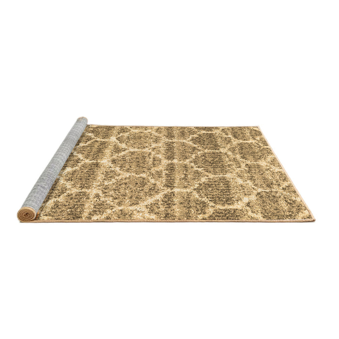 Sideview of Machine Washable Trellis Brown Modern Rug, wshcon3026brn