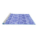 Sideview of Machine Washable Trellis Blue Modern Rug, wshcon3026blu