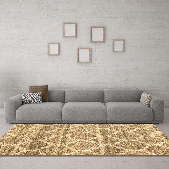 Machine Washable Trellis Brown Modern Rug in a Living Room,, wshcon3026brn