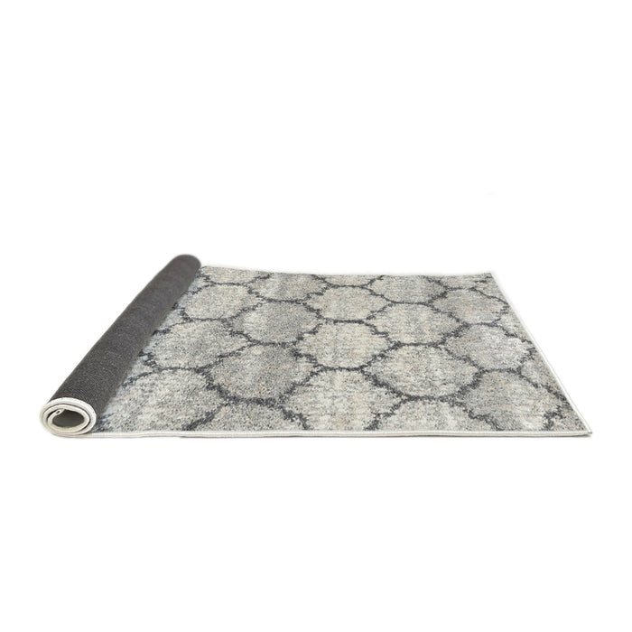 Thickness of Contemporary Dark Gray Trellis Rug, con3027