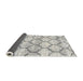 Thickness of Contemporary Dark Gray Trellis Rug, con3027