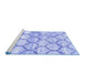 Sideview of Machine Washable Trellis Blue Modern Rug, wshcon3027blu