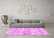 Machine Washable Trellis Pink Modern Rug in a Living Room, wshcon3027pnk