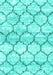 Machine Washable Trellis Turquoise Modern Area Rugs, wshcon3027turq