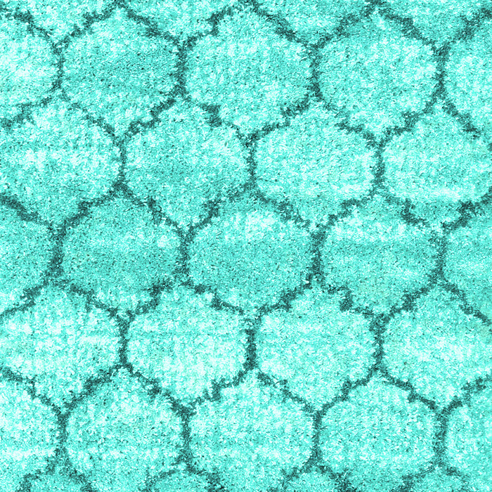 Machine Washable Trellis Turquoise Modern Area Rugs, wshcon3027turq