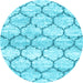 Round Trellis Light Blue Modern Rug, con3027lblu