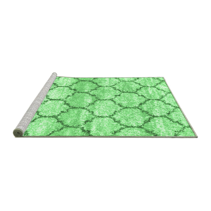 Sideview of Machine Washable Trellis Emerald Green Modern Area Rugs, wshcon3027emgrn
