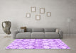 Machine Washable Trellis Purple Modern Area Rugs in a Living Room, wshcon3027pur