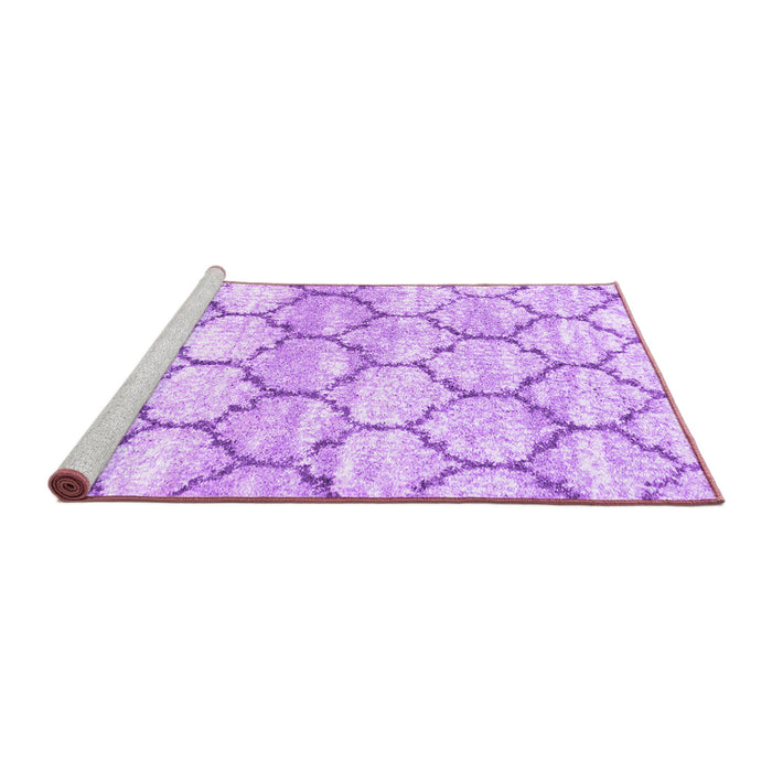 Sideview of Machine Washable Trellis Purple Modern Area Rugs, wshcon3027pur