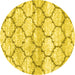 Round Trellis Yellow Modern Rug, con3027yw