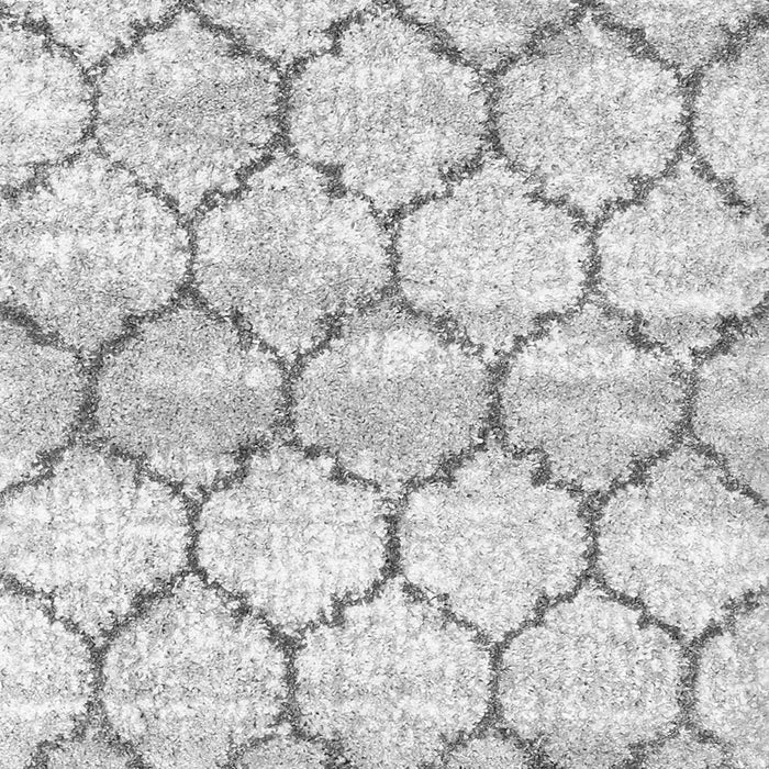 Serging Thickness of Machine Washable Trellis Gray Modern Rug, wshcon3027gry