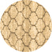 Round Trellis Brown Modern Rug, con3027brn