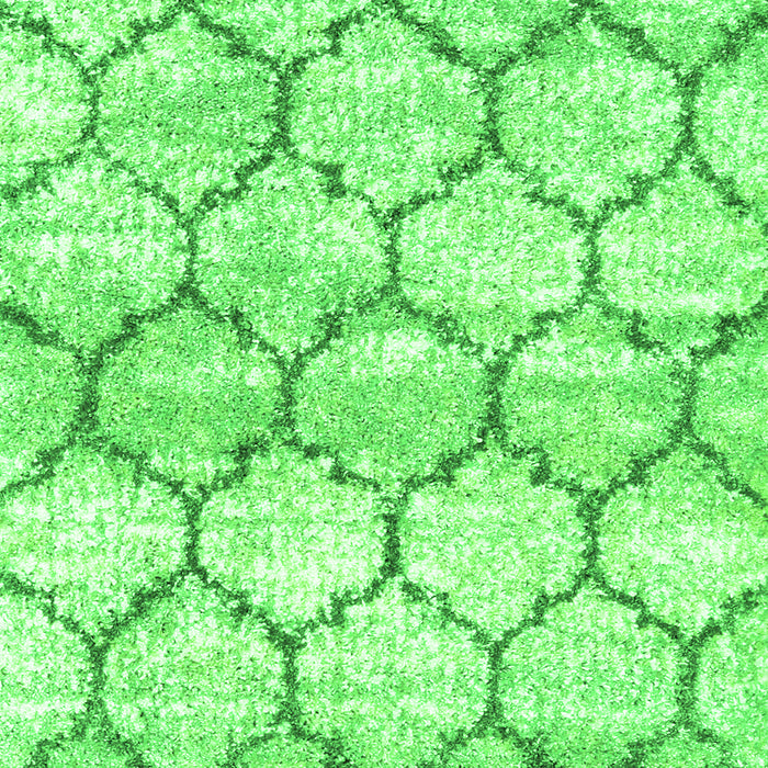 Serging Thickness of Machine Washable Trellis Green Modern Area Rugs, wshcon3027grn