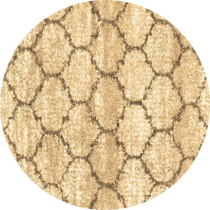 Round Machine Washable Trellis Brown Modern Rug, wshcon3027brn
