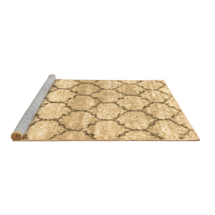 Sideview of Machine Washable Trellis Brown Modern Rug, wshcon3027brn