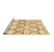 Sideview of Machine Washable Trellis Brown Modern Rug, wshcon3027brn