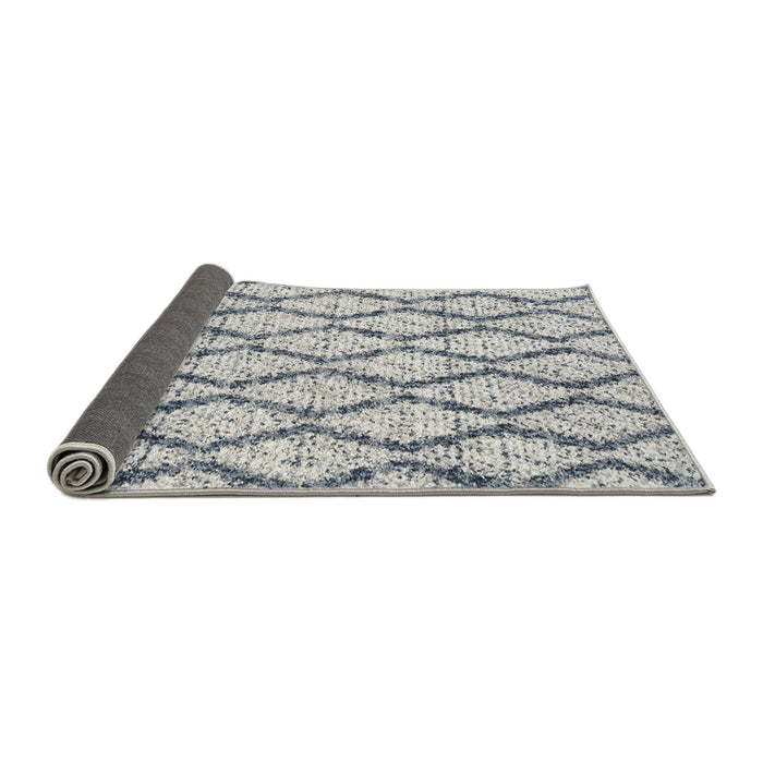 Thickness of Contemporary Light Gray Trellis Rug, con3028
