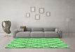 Machine Washable Trellis Emerald Green Modern Area Rugs in a Living Room,, wshcon3028emgrn