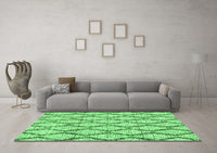 Machine Washable Trellis Emerald Green Modern Rug, wshcon3028emgrn