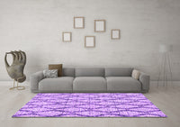 Machine Washable Trellis Purple Modern Rug, wshcon3028pur