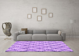 Machine Washable Trellis Purple Modern Area Rugs in a Living Room, wshcon3028pur