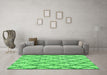 Machine Washable Trellis Green Modern Area Rugs in a Living Room,, wshcon3028grn