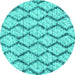 Round Trellis Turquoise Modern Rug, con3028turq