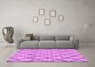 Machine Washable Trellis Pink Modern Rug in a Living Room, wshcon3028pnk