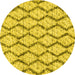 Round Trellis Yellow Modern Rug, con3028yw