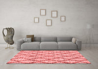 Machine Washable Trellis Red Modern Rug, wshcon3028red