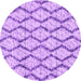 Round Machine Washable Trellis Purple Modern Area Rugs, wshcon3028pur