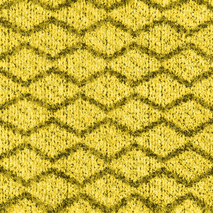 Square Machine Washable Trellis Yellow Modern Rug, wshcon3028yw