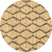 Round Machine Washable Trellis Brown Modern Rug, wshcon3028brn