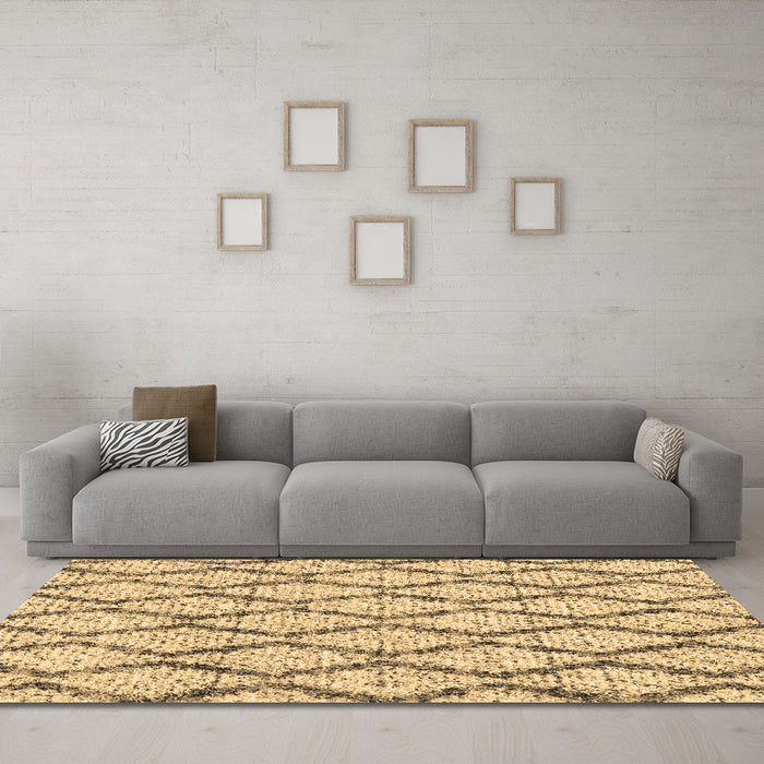Machine Washable Trellis Brown Modern Rug in a Living Room,, wshcon3028brn