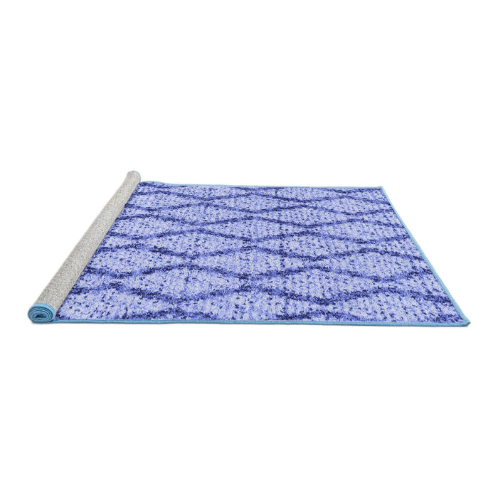 Sideview of Machine Washable Trellis Blue Modern Rug, wshcon3028blu