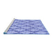 Sideview of Machine Washable Trellis Blue Modern Rug, wshcon3028blu