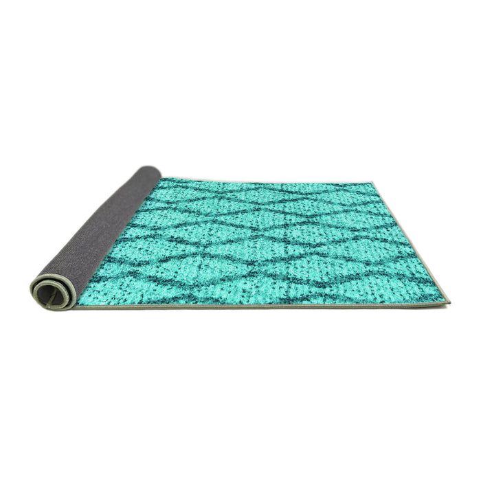 Sideview of Trellis Turquoise Modern Rug, con3028turq