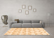 Machine Washable Terrilis Orange Contemporary Area Rugs in a Living Room, wshcon3029org