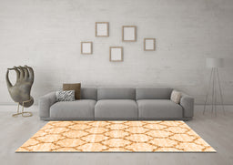 Machine Washable Terrilis Orange Contemporary Area Rugs in a Living Room, wshcon3029org