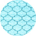 Round Terrilis Light Blue Contemporary Rug, con3029lblu