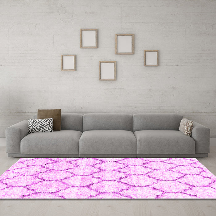 Machine Washable Terrilis Pink Contemporary Rug in a Living Room, wshcon3029pnk