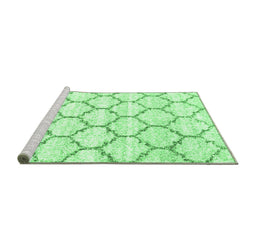 Sideview of Machine Washable Terrilis Emerald Green Contemporary Area Rugs, wshcon3029emgrn