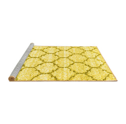 Sideview of Machine Washable Terrilis Yellow Contemporary Rug, wshcon3029yw