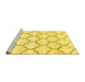 Sideview of Machine Washable Terrilis Yellow Contemporary Rug, wshcon3029yw