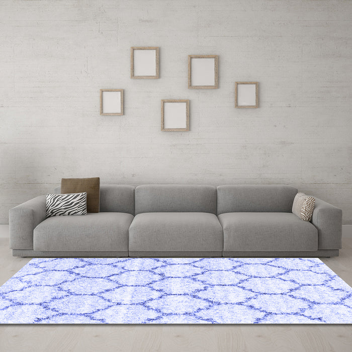 Machine Washable Terrilis Blue Contemporary Rug in a Living Room, wshcon3029blu
