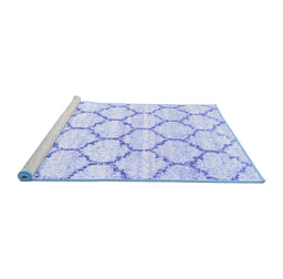 Sideview of Machine Washable Terrilis Blue Contemporary Rug, wshcon3029blu