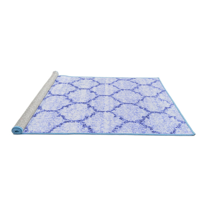 Sideview of Machine Washable Terrilis Blue Contemporary Rug, wshcon3029blu