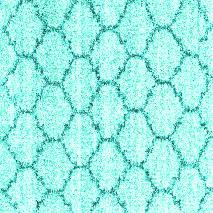 Square Machine Washable Terrilis Turquoise Contemporary Area Rugs, wshcon3029turq