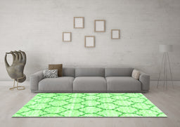 Machine Washable Terrilis Green Contemporary Area Rugs in a Living Room,, wshcon3029grn